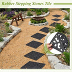Pangda 8 Pcs Rubber Stepping Stones Outdoor, Black, Cross - Image 3