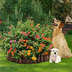 WORTH Wooden Log Rolls Garden Edging, 6.5" H x 47" L Landscape Lawn Border - Image 2