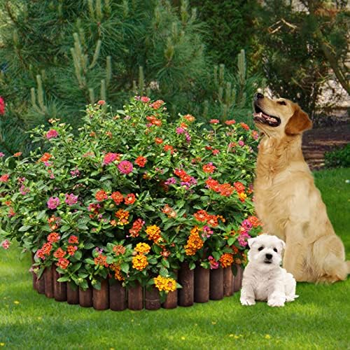 WORTH Wooden Log Rolls Garden Edging, 6.5" H x 47" L Landscape Lawn Border - Image 2
