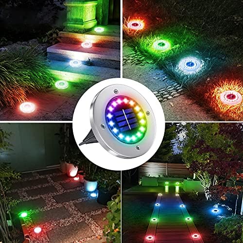 NFESOLAR Solar Ground Lights Outdoor with 16 LEDs Multi-Color for Outdoor - Image 6