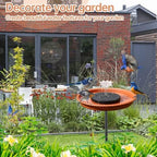 Solar Powered Bird Bath Fountains for Hummingbirds,Stable Stylish Design with 5-Prong Base,Hummingbird Bird Bath Fountain for Lawn Patio Yard Garden（Brown） - Image 6