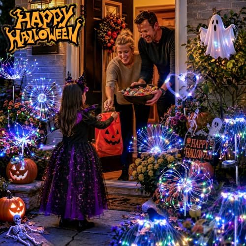 Anordsem Solar Firework Lights Outdoor Garden Fairy Lights 4 Pack Colorful - Image 5