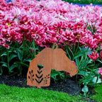 Animal Floral Metal Garden Stake | Raw Metal Patinas Over Time | Yard Art Decor Spring Summer Decorations Flower Bed Plant Stakes Marker (Horse) - Image 5