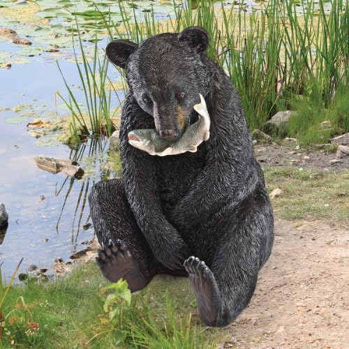 Design Toscano The Expert Fisherman Black Bear Statue - Image 2