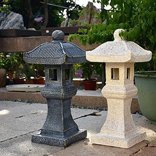 Buddha Statue,Japanese Solar Pagoda Garden Ornament Pagoda Zen Lantern Buddha Decor Statue,Grey+Height60.5cm - Image 7