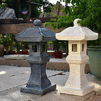 Buddha Statue,Japanese Solar Pagoda Garden Ornament Pagoda Zen Lantern Buddha Decor Statue,Grey+Height60.5cm - Image 7