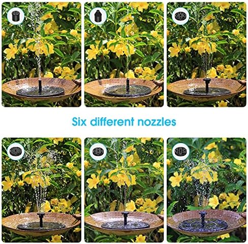 AISITIN 3.5W Solar Fountain Pump 2025, Solar Bird Bath Fountain with 6 Nozzles, 7.9'' Solar Floating Water Fountain Pump for Bird Bath, Fish Tank, Pond, Pool, Garden and Outdoor - Image 6