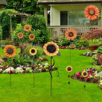 Flower Garden Stakes Metal Spring Yard Sign Decorative Sunflower Plant Stake Lawn Art Patio Decor Pathway Ornaments Indoor Outdoor Decoration (39" H) - Image 5