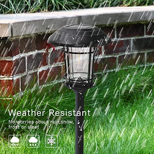 Grand patio Solar Outdoor Lights, 10 Pack, Glass Light Metal Pathway Light, Waterproof Landscape Lighting, Automatic Dusk and Dawn Sensor (Slate Gray) - Image 5