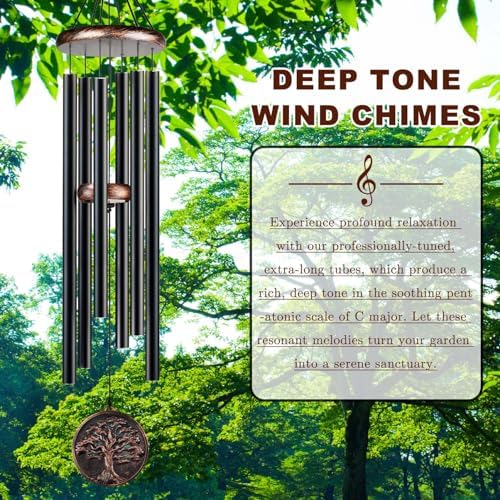 Large 48" Tree of Life Wind Chime, Vintage Deep Tone Outdoor Decor - Image 2