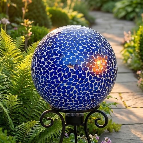 Sunnydaze 10" Mosaic Glass Gazing Ball for Garden, Globe for Outdoor Decor - Image 4