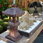 Buddha Statue,Japanese Solar Pagoda Garden Ornament Pagoda Zen Lantern Buddha Decor Statue,Grey+Height60.5cm - Image 2