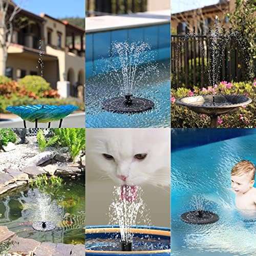 3.5W Outdoor Solar Garden Fountain with 6 Nozzles Floating Solar Fountain Pump for Bird Bath, Aquarium, Garden Fountain - Image 5
