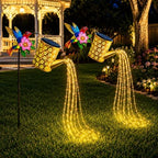 Solar Watering Can Lights Outdoor Lights 800LM IP44, Hummingbird Flower Cascading Fairy Lights, Warm White LED Garden Path Decor, Patio, Pond, Christmas Halloween Wedding Party Outdoor Festival Decor - Image 2