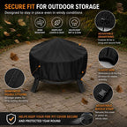 Round Fire Pit Cover for Member's Mark Tabletop Fire Bowl, Compatible con Best Choice Products, Cubierta Redonda de Tela Oxford 420D con Cordón Ajustable para Patio y Jardín,C 122 * 46cm - Image 4