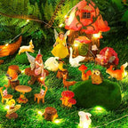 Soaoo Fairy House Garden Kit Figurines Mushroom Animals Summer, Beauty - Image 3