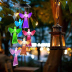 Hummingbird Solar Wind Chimes for Outside - Color Changing LED Outdoor Solar Lights Waterproof Windchimes, Home Garden Patio Yard Porch Decoration (Angel) - Image 5
