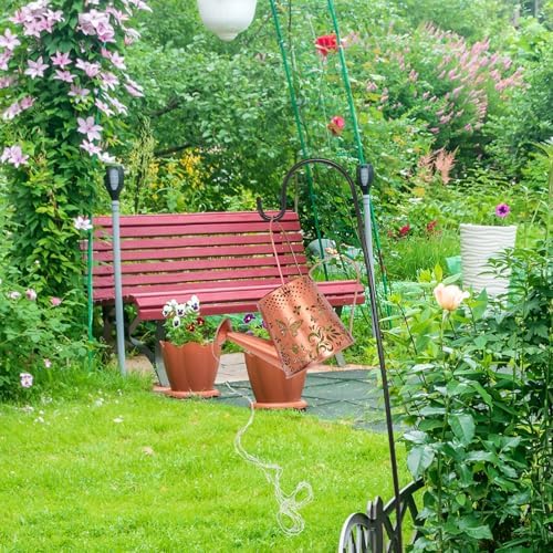 Outdoor Kettle Solar Light with S-Shaped Hook and Watering Can Design, Decorative Solar Watering Can Lamp for Garden and Courtyard Landscape Lighting with Stake - Image 4