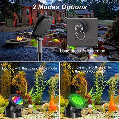 T-SUN Solar Pond Lights, 3-in-1 Color Changing Solar Fountain Lights - Image 4