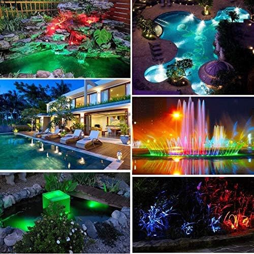 Pond Lights, RGB Outdoor LED Fountain Lights Underwater Landscape Spot Lights IP68 Waterproof Dimmable Memory for Garden Yard Lawn Waterfall (4 Lights) - Image 7