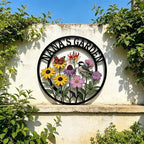 Nana’s Garden Custom Metal Wall Decor – Round Laser-Cut Plaque with Chickadee Bird, Monarch Butterfly & Blooms, Exquisite Floral & Bird Pattern, Heavy-Duty Weather-Resistant Metal Decor, Thoughtful Gift for Grandma, Outdoor Garden, Patio and Home Wall ... - Image 2