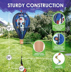Hot Air Balloon Hanging Garden Spinner 12" - Vibrant Day of the Dead Design, Weather-Resistant Outdoor Decor, Durable & Lightweight for Patios, Yards, and Gardens - Eye-Catching Wind Spinner - Image 3