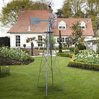 Garden Windmill for Yard Decor 8 ft, Tall Metal Windmill with Spinning Blades, Weather-Resistant Outdoor Windmill for Lawn, Farmhouse, Rustic & Farm Decor, Grey - Image 6