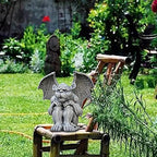 Mischievous Gargoyle Garden Gnome Statue Figurine Art Yard Lawn Hallway Plant Pot for Indoor Outdoor Home Office Collectible Crafts (17x12x17cm) - Image 6