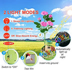 Solar Flower Lights Outdoor - Upgraded New Material Two Modes Realistic LED Solar Powered Waterproof Lights with 5 Roses, Solar Decorative Stake Lights for Garden (Pink, 2 Pack) - Image 6