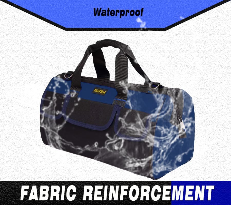 FASTECH 22 Inch Heavy Duty Tools Bag With Wide Mouth for Tool Storage, Carrier and Organizer, Tool Bag for Men/Women, Wide Mouth Tote Bag With Inside Pockets (22 Inch) - Image 6