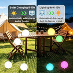 8-in Solar Globe Light Outdoor, Waterproof Solar Ball Light for Outside w/Remote, 16 RGB Color Changing Glowing Orb Lamp Landscape Lighting Mood Lamp w/Ground Stake for Garden Patio Yard Pathway Decor - Image 3