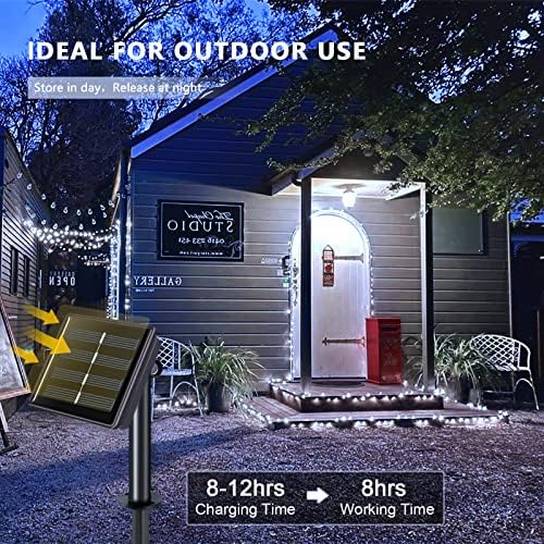 JMEXSUSS 4 Pack Solar Fairy Lights, 33ft 100LED Solar String Lights, White - Image 4