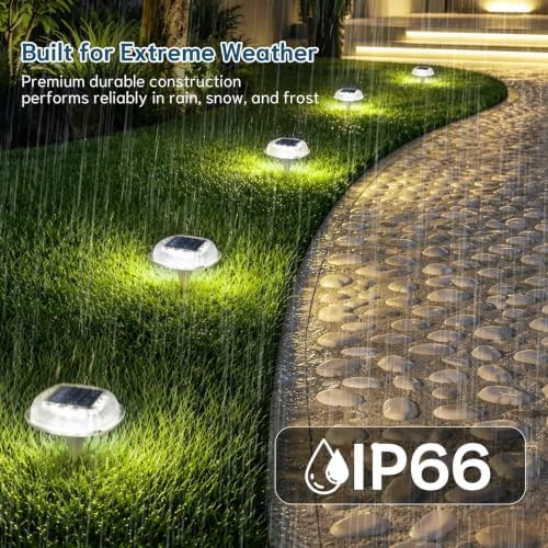 Solar Deck Lights Outdoor, Waterproof Solar Driveway Lights - Image 5