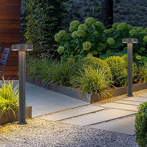 LED Bollard Light IP65 Waterproof Outdoor Driveway Walkway Pillar Lamp Yard Garden Lawn Post Lights Fixture 24in Pole Light Simple Modern Column Lamps Black Landscape Pathway Lights - Image 2