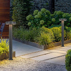 LED Bollard Light IP65 Waterproof Outdoor Driveway Walkway Pillar Lamp Yard Garden Lawn Post Lights Fixture 24in Pole Light Simple Modern Column Lamps Black Landscape Pathway Lights - Image 2