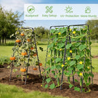 Garden Trellis for Cucumbers, 50” x 16“ Adjustable A-Frame Plant Support for Climbing Plants Outdoor, Vegetable, Flowers, 2 Pack Heavy Duty 1cm Metal Vegetable Trellis for Backyard, Raised Bed, Patio - Image 4