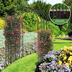 Garden Arch Trellis, Metal Arch Trellis for Climbing Plants Outdoor, Yard, Garden, Climbing Plants w/Decorative Wire Lattice - Black - Image 3
