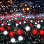 Christmas Decorations Outdoor Solar Firefly Lights 8 Pack Red and White by Albelt