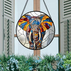 Stained Glass Window Hanging Elephant Suncatcher Gifts for Women 12" - Image 3
