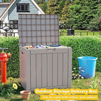 EasyUp Outdoor Storage Box, Waterproof Resin Deck Box, Reinforced Stability UV-Resistant for Patio, Garden and Poolside (Gray, 32 Gallons) - Image 6