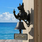 Cast Iron Muscle Dog Welcome Doorbell, Funny Bulldog Doorbell, Dog Middle Finger Decor Dinner Bell, Retro Metal Outdoor Dachshund Hanging Door Bell for Yard Garden - Image 4
