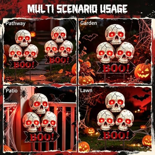 Halloween Decorations Outdoor Scary Skeleton Yard Stakes Solar Lights - Image 6