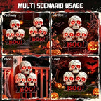YJFWAL Halloween 3 Head Skull Solar Garden Lights Outdoor Waterproof, for Child and Friends, Stake Light with Solar Lantern, Hanging Solar Lights, Solar Path Lights Outside Patio Decor 2 Pack - Image 3
