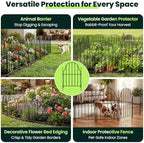 Decorative Garden Fence Panels 19 Pack - 16in (H) x 20ft Metal Animal Barrier Fencing, No-Dig Black Wire Border for Flower Beds, Patio, Yard, Landscaping - Image 6