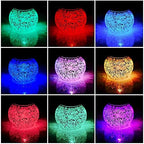Waterproof Color Changing Table Lamp, Solar Powered Mosaic Glass Ball LED Garden Lawn Night Light Lamps, Party Lights for Home,Yard, Indoor,Outdoor Decoration Lights (Silver) - Image 4