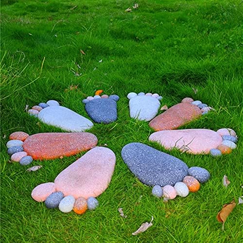 1 Pair Human Footprint Stepping Stone Set, Garden Feet Stepping Mat Lawn Panel Decorative Stepping Resin Stone, 11.4"x7.1" (Color : Dark Gray) - Image 2