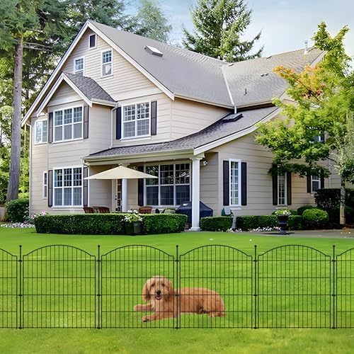 Decorative Garden Fences 32in x 36ft, 15 Pack Outdoor Fencing Animal Barrier Dog Border, Metal Wire Fence Panels for Garden Decor, Flower Bed Edging Borders for No Dig Patio Yard - Image 2