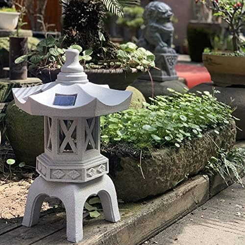 Buddha Statue,Garden Decoration Ornament Solar Pagoda Garden Yard Sculpture Lantern Zen Asian Decor Light for Patio Jardin - Image 3