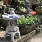 Buddha Statue,Garden Decoration Ornament Solar Pagoda Garden Yard Sculpture Lantern Zen Asian Decor Light for Patio Jardin - Image 3