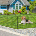 10 Panels Dog Fence Outdoor for Yard, 36 in(H) X 24 ft(L) Decorative Garden Fence Rustproof No Dig Animal Barrier Fencing Metal Wire Panel Border Patio Rabbits Ground Stakes Fencing by KYATE